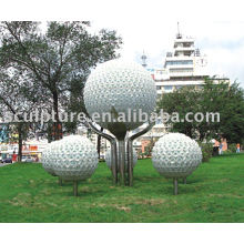 Escultura de jardín de acero inoxidable, estatua de insignia